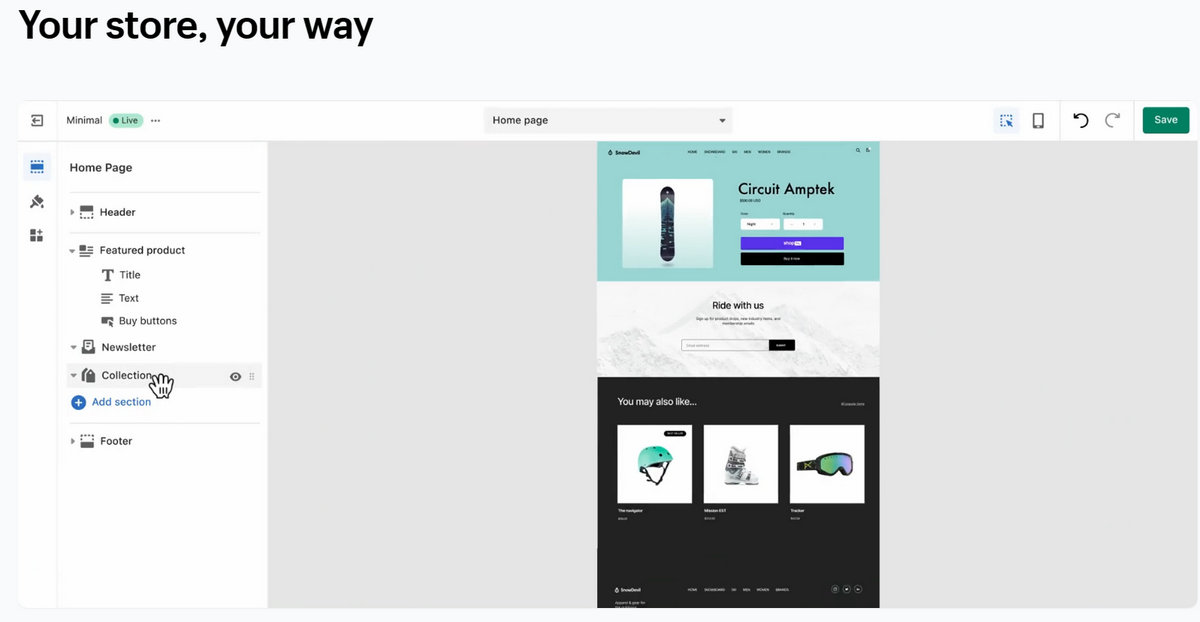 Shopify drag and drop